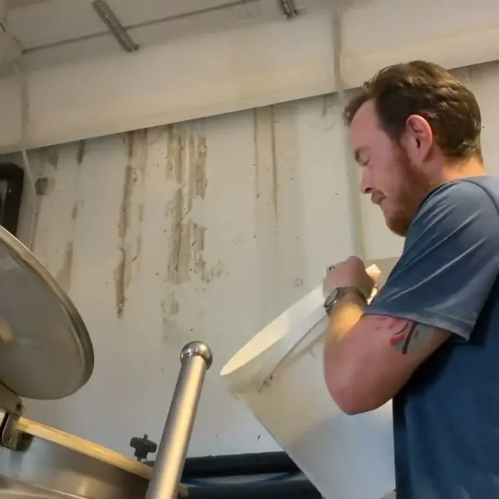Archive video of hops being added to the first big One Life batch · 2019
